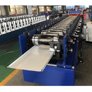 China 300mm Adjustable Roof Panel Roll Forming Machine Bemo Standing Seam With Perforated Holes on sale