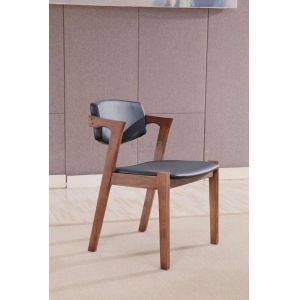 Modern Design Ash Wood Hotel Pu Leather Dining Room Chair