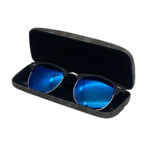 Crocodile Pattern PU Metal Clamshell Glasses Case