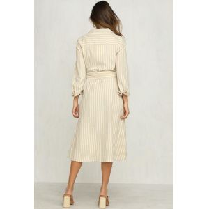 2018 Women Clothing Striped Casual Office Dress