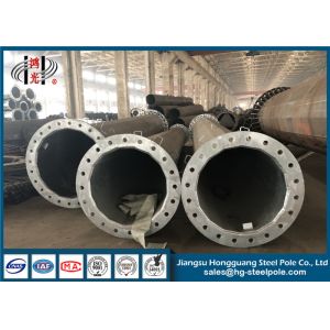 Quality Distribution Equipment Electrical Galvanized Steel Pole With Bitumen Painted for sale