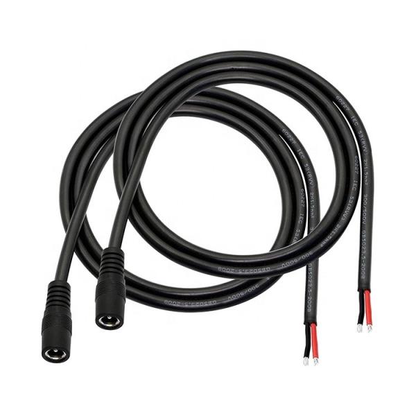 Male Female DC Barrel Jack 2.1x5.5mm Socket Connector to Open Bare Wire Pigtail