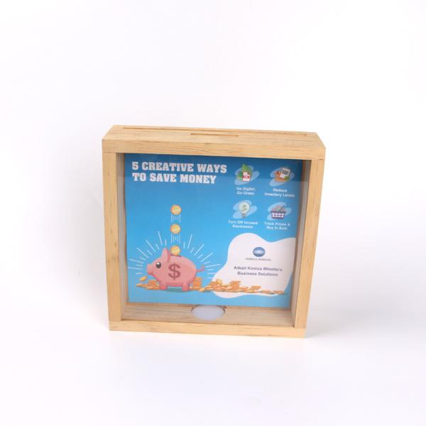 Natural Creative Wooden Storage Box For Travel Vacation Honeymoon Graduation Trip Adult Kids Piggy Bank Money Saving Box