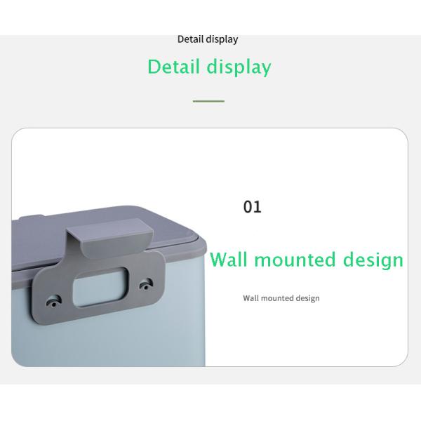 Kitchen Household Wall-mountable and Tabletop Dual-use Stainless Steel Trash Can with Lid