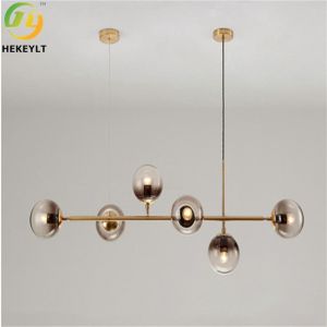 6 Light Kitchen Island Linear Pendant Nordic Modern Style