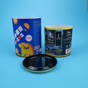 Biodegradable Snacks Paper Food Cans With Metal Cover