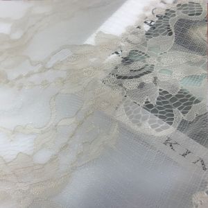 Romanticism Wedding Dress Embroidered Mesh Lace Fabric OEM Available