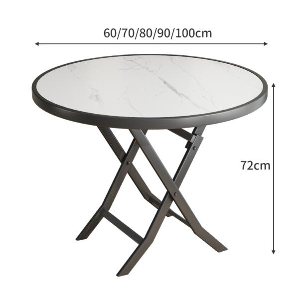 Metal Iron Foldable Coffee Dining Table for Outdoor Camping Cafe Balcony Garden Patio