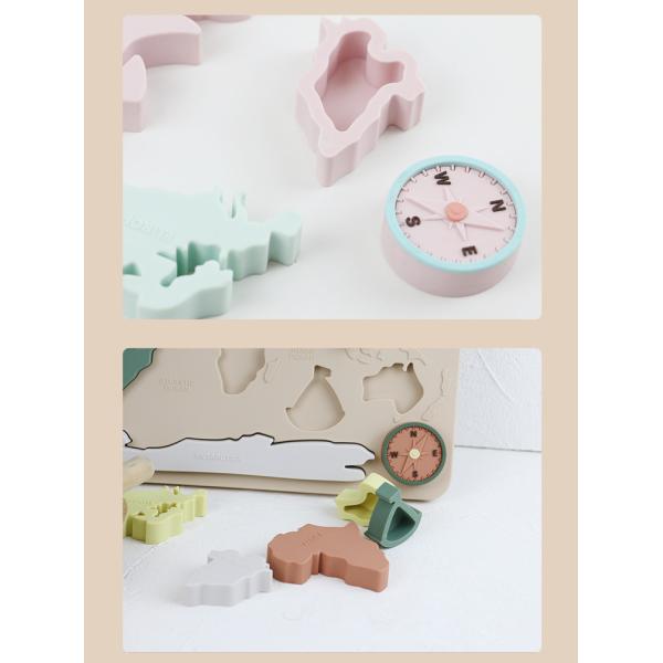 World Map Continents And Ocean Silicone Puzzle Baby Gift Montessori Educational