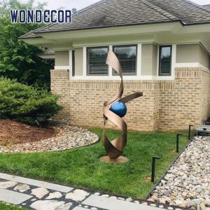 Twisted Stainless Steel Art Sculptures Spiral Gradient Strip Geometric