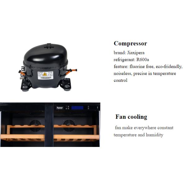 Professional Supplier Stainless Steel Glass Door Free Standing Wine Cooler 176 Bottles