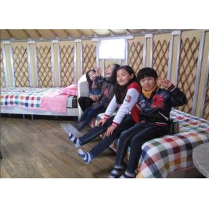 Luxury White Traditional Mongolian Yurt Tent Aluminum And Bamboo Structural