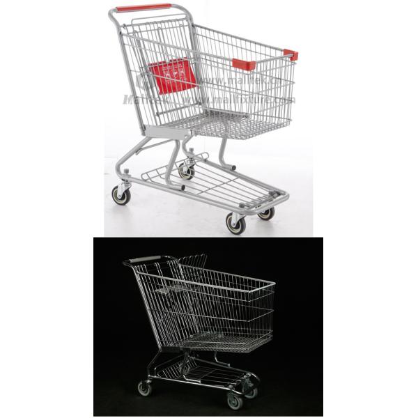 140kgs American Style Retail Shopping Trolleys Flat Tube Foot For Supermarket