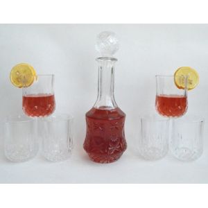 Quality GLASS WINE DECANTER WITH 4 CUPS for sale