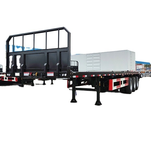 Buy CIMC made of steel or iron Shipping 40 Feet Container Transport Flat Bed Trailer 3 axle Flatbed Semi Trailer Price for Africa at wholesale prices