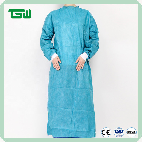 Knitted Cuff Spunbound Nonwoven Sterile Surgical Gown