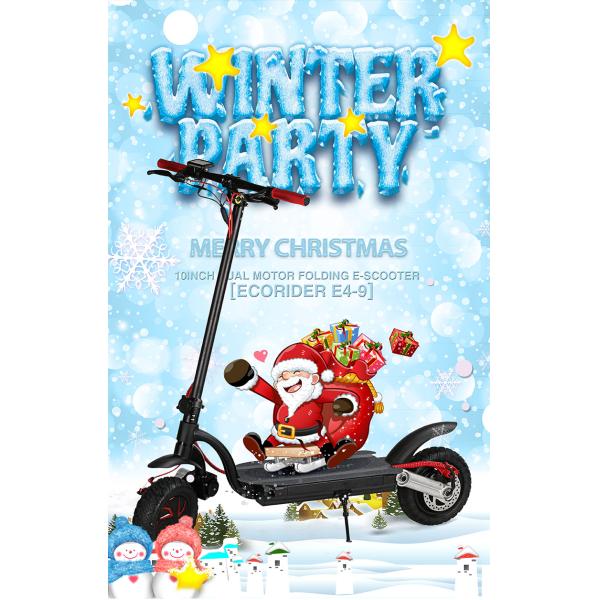 10" Two Wheel Electric Scooter 2000W 48V Off Road Skateboard With Double Battery