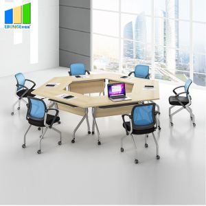 Ebunge School Furniture Wooden Stackable Office Conference Folding Tables