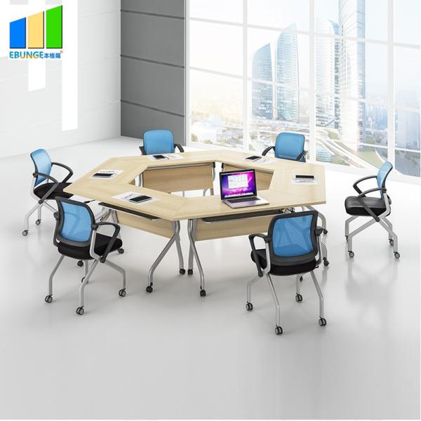 Buy Ebunge School Furniture Wooden Stackable Office Conference Folding Tables at wholesale prices