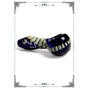 Night - Luminous Scorpion Glass Spoon Hand Pipe Smoking Tobacco 4 Inches