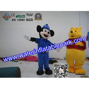 Plush Advertising Mascot Costume , Mickey And Winnie Mascot