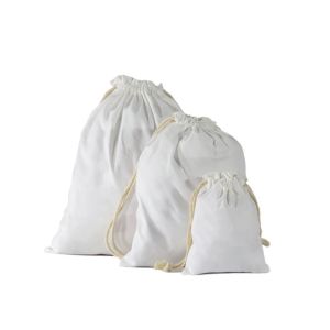 Logo Printing Sublimation Canvas Bags Storage Sublimation Drawstring Bag