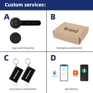 Intelligent Electric Handle Wooden Door Lock For Residential