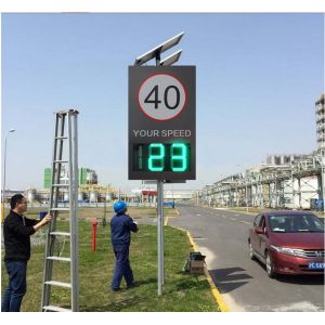 High Brightness LED Display Radar Speed Sign Waterproof Level IP65 Outdoor Solar