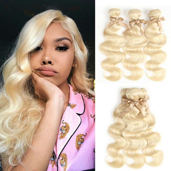 Buy OEM 100% Brazilian Virgin Body Hair Wave Remy 613 Blond Human Hair Bundles at wholesale prices
