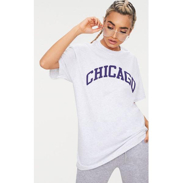 Chicago plus size women T shirt grey