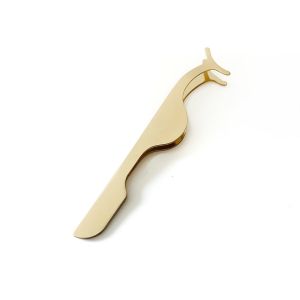 Reusable Professional Eyelash Tweezers , Gold Eyelash Applicator Tweezers