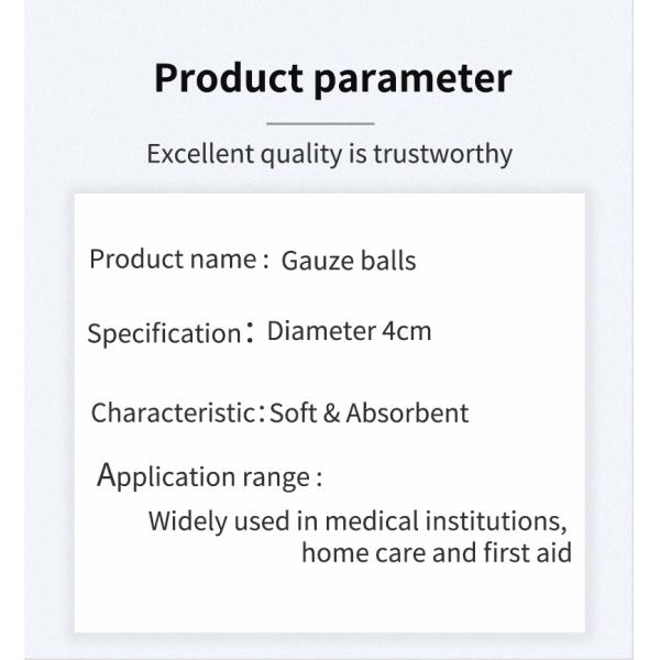 Gauze Balls Non-Sterile 40s 25x17 Diameter 4 Cm