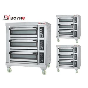 Computer Controlled Stainless Steel Gas Oven For Kitchen Bakery