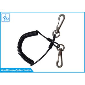 Steel PU 30cm Coil Ring 7x19 Retractable Spring Lanyard