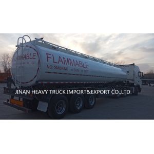 Tri Axles Aluminum Oil Fuel Tank Semi Trailer 6 Compartments