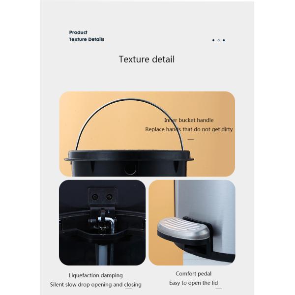 Treadle Foot on Household Kitchen Living Room Toilet Hotel Stainless Steel Trash Can Waste Bins Dustbin With Lid