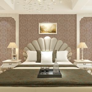 Quality Wet Embossed Non Pasted Bedding Room European Style Wallpaper 0.53*10m for sale