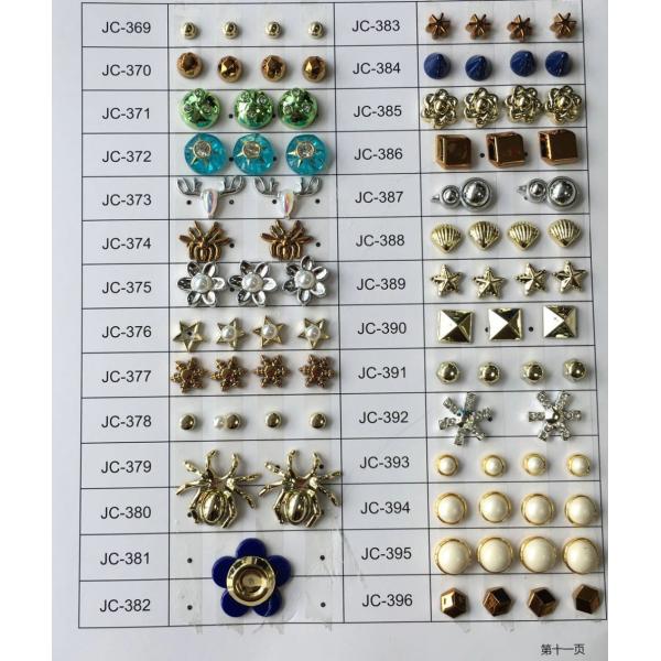 Wholesale ABS garment rivet with nail rhinestone decoration plastic ornament