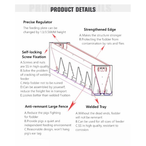 Stainless Steel 304 Livestock Feeding Equipment Swine Nursery Feeders 8 Holes
