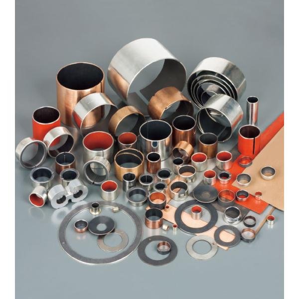 thin-walled split seam steel backing journal bearings | self-lubricating bearings red orange