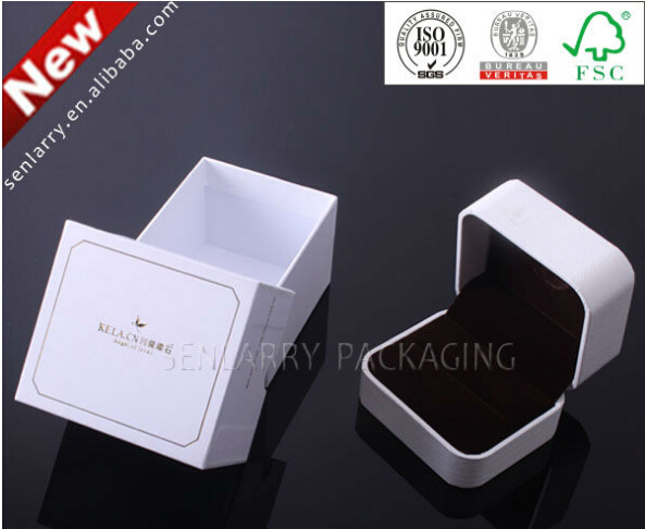 Buy High end white custom box for jewelry wholesale with velvet insert ex factory price!!! at wholesale prices