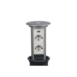 Aluminium Alloy Kitchen Pop Up Power Sockets Convenient Space - Saving