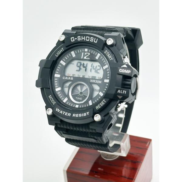 Stainless Steel Case Sport Quartz Light Wrist Watch Round With Digital Display Feature