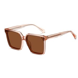 UV Blocking Square Acetate Sunglasses Large Frame Polarized Impact Resistant