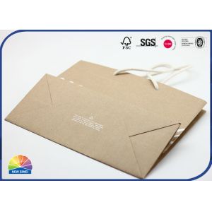 Brown Printed Kraft Paper Gift Bag Package With Knotted Handle