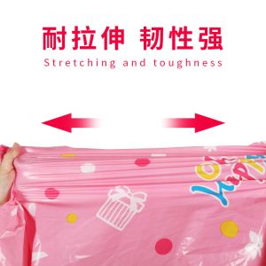 Holiday Christmas Pink Plane Jumbo Plastic Gift Bags CMYK Printing