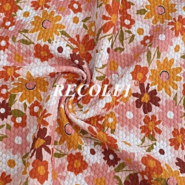 Buy Sustainable Activewear Knit Fabric Digital Printing Stretch Sport Bra at wholesale prices