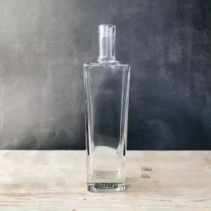 Elegant Design 750 ml Liquor Glass Bottle with Sample Provided and Glass Base