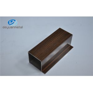 Wooden Grain Aluminium Window Profiles Aluminum Window Sections With Cutting