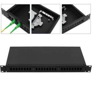 Fixed Rack Mount ODF Fiber Optic Patch Panel 1U 12 Port with Adapter panel